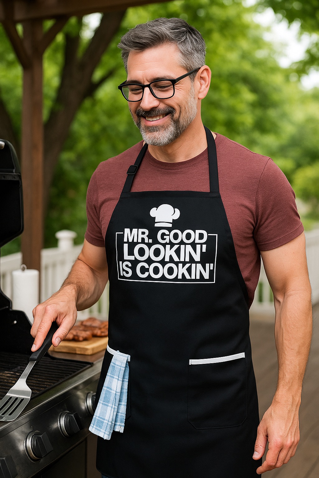 Mr. Good Looking Is Cooking apron