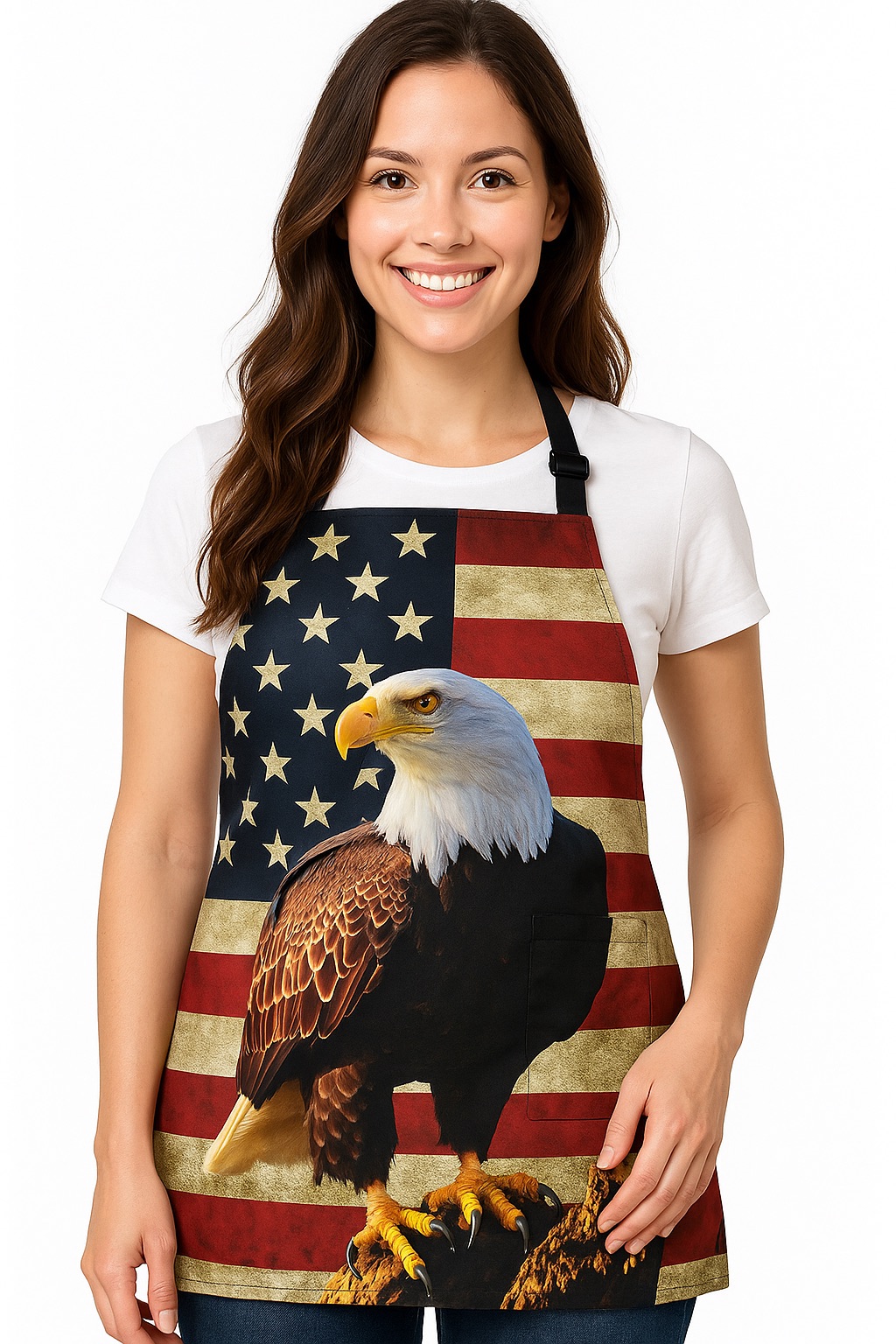 women wears a cool 4th of july apron