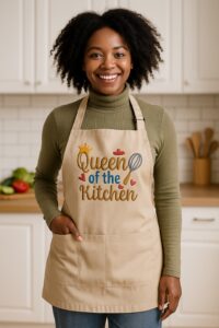queen of the kitchen apron