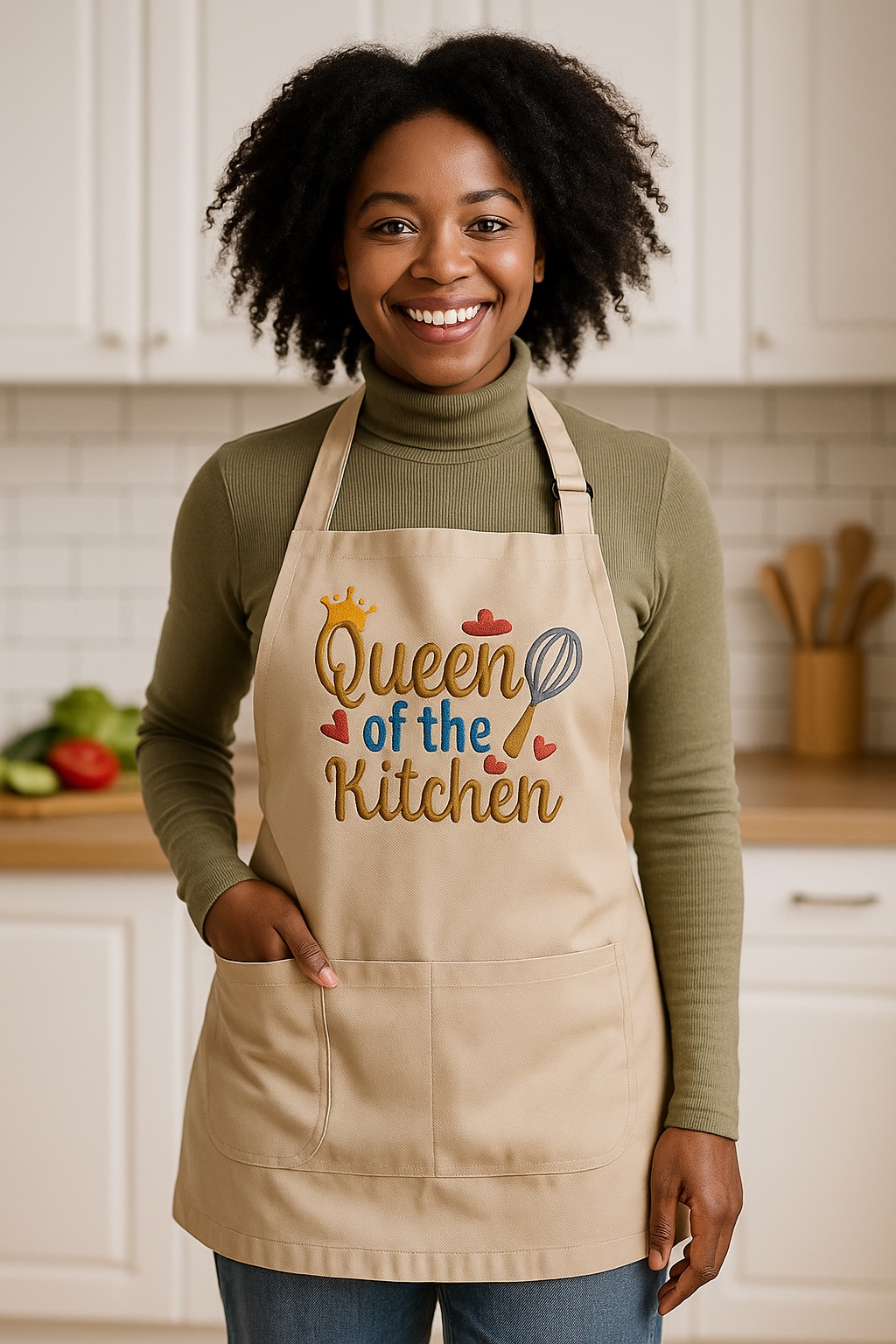 queen of the kitchen apron
